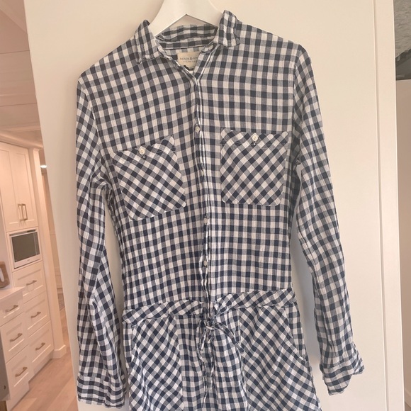Ralph Lauren Blue & White Gingham Romper - Size Medium - Picture 1 of 3
